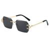 Nuevas Gafas de Sol Cuadradas sin Montura con Corte al Borde Moda Europea y Americana Estilo Ins Estilo Callejero Gafas de Sol de Moda Gafas de Marco Pequeño