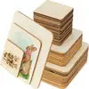 Piezas Redondas de Madera Hechas a Mano para Manualidades, Piezas Cuadradas de Madera, Tableros de Madera, Pirografía, Contrachapado de Álamo, Madera Redonda Delgada para Decoración Hecha a Mano