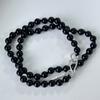 Collar largo de cuentas de ágata en plata de ley 925 para mujer, diseño sencillo hecho a mano, cadena de clavícula ligera de lujo, estilo Dongdaemun