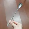 Malla de Acero Inoxidable 304 Columna Romana Cuchara Restaurante Café Bebida Fría Cuchara para Remover Cuchara Mezcladora Mango Cilíndrico Creativo Cuchara para Hielo