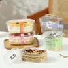 Bol Saciante Famoso en Internet con Tiramisú, Ensalada de Frutas, Pastel, Gelatina de Hierba, Milhojas de Leche de Soya y Caja Transparente para Llevar