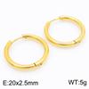 Brincos Redondos Banhados a Ouro 18K Transfronteiriços Design Nicho Versátil Aço Inoxidável 304 Brincos de Argola para Homens e Mulheres