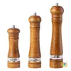 Juego de Molinillo de Pimienta Manual Madera Maciza Acrílico Molinillo de Pimienta Pimienta Negra Sal Marina Botella Molinillo Condimento