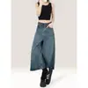 Jeans de cintura alta estilo retrô americano para mulheres, novo estilo verão 2026, soltos e finos, calças cropped de perna larga retas para baixinhas