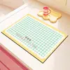 Tapete Escorredor para Bancada de Cozinha Estilo Dopamina Coreano, Tapete Absorvente Antiderrapante de Terra de Diatomáceas Estilo Creme Japonês para Bancada de Cozinha