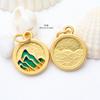 Acessórios de estilo antigo pingente de ouro areia cloisonne Lotus pingente de estilo chinês pingente colar diy acessórios tecidos