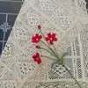 Ramo de Flores Tejidas a Mano con Lana Artificial Acabado Transfronterizo Flor de Ciruelo de Suelo Punteado Flor de Cuatro Hilos Floristería Decorativa Flor al por Mayor