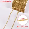Cadena de oro de 18k con baño de vacío, cadena fina de acero inoxidable, cadena cubana en forma de corazón, collar, pulsera, accesorios para joyería DIY