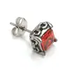 Pendientes Cuadrados de Zirconia y Acero de Titanio para Hombre de Moda Estilo Japonés y Coreano Nicho Gama Alta Retro Yuppi Pendientes Guapos para Hombre