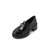 Mocasines de plataforma con tacón de aguja, estilo dulce y moderno, cómodos, con punta redonda, tacón grueso y tacón alto, zapatos de cuero pequeños de celebridades de Internet, nuevos zapatos de mujer con cerradura