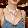 Collar y Pendientes de Flor de Encaje Retro Francés, Collar de Cadena para Clavícula de Novia de Alta Gama, Boda, para Mujer