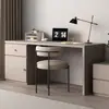 Escritorio de madera maciza con cajones y un armario empotrado, un escritorio combinado para uso doméstico, adecuado para dormitorios, tocadores de niñas y apartamentos pequeños, también un escritorio para computadora