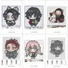 24 páginas de dibujos de rompecabezas de cuentas de fan art de Demon Slayer estilo caricatura Q, álbum de referencia de manual impreso a doble cara de alta definición