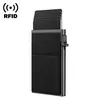 Porta-Cartões de Liga de Alumínio Magnético Caixa de Cartões de Visita com Ejeção Automática Escova Anti-Roubo Porta-Cartões Rfid Anti-Desmagnetização Porta-Cartões de Metal
