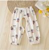 Calça Antimosquito para Bebê Verão Fina Calça Infantil com Abertura Inferior Estampa de Desenho Casual Calça Pp de Entrepernas Grandes para Uso ao Ar Livre