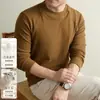 Camiseta base masculina com seda e lã, novo modelo outono e inverno 2026, gola redonda, moletom macio, quente e estiloso para homens