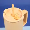 Taza de Acero Inoxidable de Doble Capa con Asa de Gran Capacidad para Coche, Taza Portátil con Popote, Fabricante, Venta al por Mayor, Producto Nuevo, Vaso de Agua, Portátil para Montar en Coche