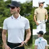 Pgm2026 Roupa de Golfe Masculina Camiseta de Manga Curta Verão Ilha Secagem Rápida Gola Top Camisa Polo