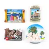 Ímãs de geladeira de resina personalizados da fábrica de origem, lembranças de viagem criativas, adesivos magnéticos 3D em relevo, logotipo personalizado com base no seu design