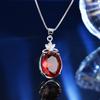 Desejo transfronteiriço Europeu e Americano moda feminina amor cristal diamante pingente colar de pêssego coração de safira vermelha colar de jóias