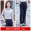 Hombres y mujeres con la misma camisa de trabajo a rayas de manga larga profesional conjunto de ropa de trabajo camisa de negocios casual para agente inmobiliario LOGOTIPO bordado