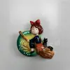 Decoração criativa de casa de desenho animado Miyazaki garota mágica resina geladeira carro decoração fábrica atacado