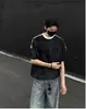 Nueva Camiseta de Manga Corta para Hombre, Estilo Coreano de Verano, Top Trendy Simple de Media Manga, Estilo Hong Kong Holgado Casual de Marca Trendy