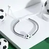 Pulseira Tecida Estilo Esportivo com Temas de Futebol, Basquete, Vôlei e Tênis, Tecelagem Colorida de Nó Plano, Pulseira Ajustável para Casal