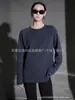 Sudadera de Algodón Puro Versátil de Manga Larga con Cuello Redondo y Estampado de Letras, Nueva para Otoño e Invierno, Estilo Japonés y Coreano, Camiseta Básica para Mujer