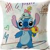 Funda de Almohada de Lino Ultra Suave con Dibujo de Stitch, Cojín para Sofá, Funda para Cabecero, Admite Diseño Personalizado con Tu Propia Imagen