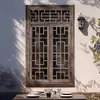 Tallado en madera de Dongyang, puertas y ventanas antiguas, celosía de madera maciza, rejas de ventana estilo chino, recortes de ventana envejecidos, estilo vintage, hecho a medida para salas de té