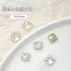 Accesorios para Uñas Rhinestones Transparentes de Forma Irregular con Base Plana Súper Brillantes Corazón Torcido Forma de Hacha Cuadrados Gruesos Rhinestones Blancos Rhinestones Apilados Decoraciones para Uñas