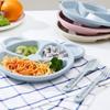 Plato Dividido de Paja de Trigo con Dibujos Animados para Niños Set de Vajilla de Oso para Estudiantes de Jardín de Infancia Vajilla Infantil Lonchera
