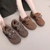Zapatos de Invierno Nuevos para Mujer con Forro de Felpa, Zapatos de Entrenamiento Retro Alemanes Cálidos, Suela Suave, Antideslizantes, Botas de Nieve Versátiles y Cómodas para Mamás