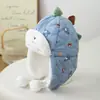 Nuevo sombrero Lei Feng para niños con protección para los oídos, sombrero cálido de estilo coreano con dibujos animados de dinosaurios lindos para invierno, producto transfronterizo para niños