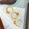 Anillo Único de Diseñador Vintage Dorado Lindo Gato Kt con Diamante Grande Brillante, Anillo Cerrado de Lujo Ligero para Dedo Índice, Venta al por Mayor para Mujeres
