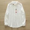 Camisa Base de Algodón de Manga Corta Artística Reductora de Edad Bordado Xufeng Camisa Blanca Sensación Nueva Estilo Extranjero Interior