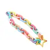 14*20 Cadena Acrílica para Maleta Tacto Suave Pintura de Goma Anilla Abierta Cadena para Teléfono Móvil DIY Accesorios de Joyería