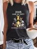 AliExpress Amazon Venta Caliente Chaleco de Cuello Redondo con Estampado de Perro de Dibujos Animados Primavera y Verano Casual Sin Mangas Top Ropa de Mujer