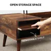 Mesa de Centro Elevable Moderna y Sencilla de Amazon para Comercio Exterior, Mesa de Té de Madera con Compartimento de Gran Capacidad para Sala de Estar