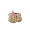 Colgante de oso con gafas de sol de amor rojo, colgante de oso sonriente de dibujos animados para niña, colgante de peluche para novias estudiantes, decoración al por mayor