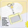 Porta-cartões transparente horizontal da moda para estudantes, cordão para crachá escolar, capa protetora para crachá, porta-cartão IC de comércio exterior no atacado