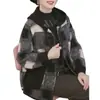Novedad Otoño e Invierno 2025 Abrigo de Tartán de Terciopelo Doble Cara Cardigan con Capucha Holgado y de Moda Abrigo de Lana Casual para Mujer