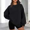 2026 Amazon Otoño e Invierno Nueva Marca Independiente Europea y Americana Tiktok Suéter de Cuello Redondo Casual Cómodo Sudadera de Color Sólido para Mujer