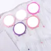 Espejo Pequeño de Flor de Rosa Retro Estilo Europeo, Espejo de Plástico Creativo, Espejo de Tocador de Belleza, Espejo con Mango para Maquillaje, Espejo Portátil