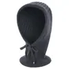 Bufanda Sombrero de Punto Integrado Otoño Invierno para Mujer Cordón Rayas Caliente Cubreorejas Gorro de Lana Bufanda Doble Uso