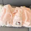 Nuevos Pijamas de Terciopelo Coral para Mujer en Otoño e Invierno, Lindos de Franela Cálidos y Engrosados Ropa Dulce para el Hogar, Trajes de Otoño e Invierno