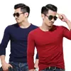 Camiseta de Manga Larga para Hombre Primavera y Verano Cuello Redondo Corte Ajustado Color Personalidad Moda Camiseta Básica para Hombre Fabricantes