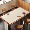 Mantel de cuero Año Nuevo del Caballo, impermeable y a prueba de aceite, mantel de mesa para comedor sin lavado, protector de mesa festivo rojo engrosado resistente al calor