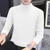 Camiseta de Manga Larga de Polar de Doble Cara para Hombre, Otoño e Invierno, Cuello Alto, Corte Ajustado Casual Unisex, Camiseta Base, Cuello de Solapa, Top Cálido